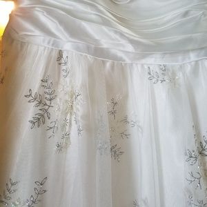 White strapless gown